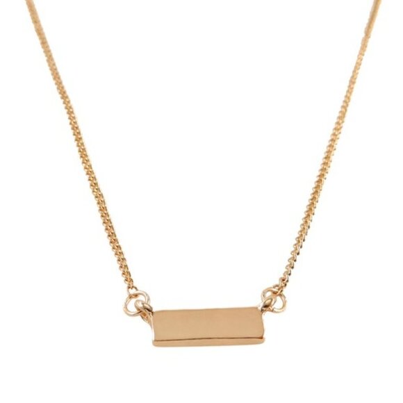 Mini Bar Delicate Charm Necklace in Gold Tone - Picture 2 of 3